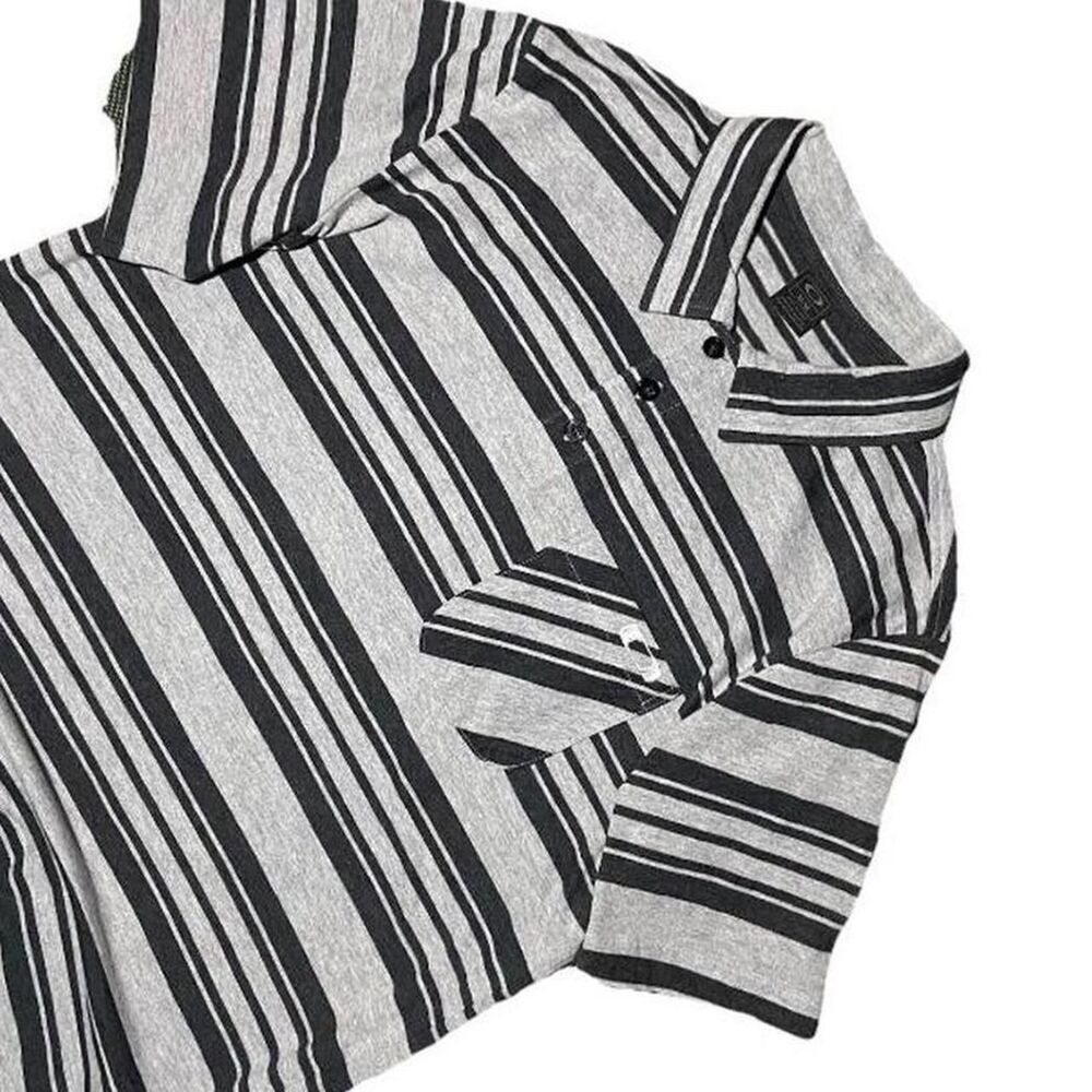 🕶️ Y2K Oakley Striped Polo Shirt | Medium
